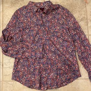 J. Crew Liberty fabric red/blue floral button down